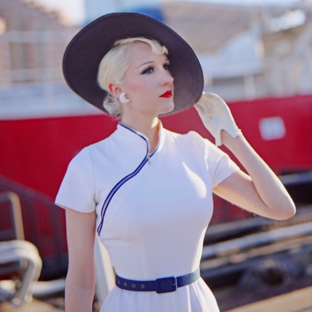 Handmade Mandarin Collar Swing Dress